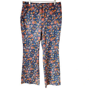 Label Be Boho Floral Print Flare Leg Dress Pants Women Size 10 NWOT Pockets